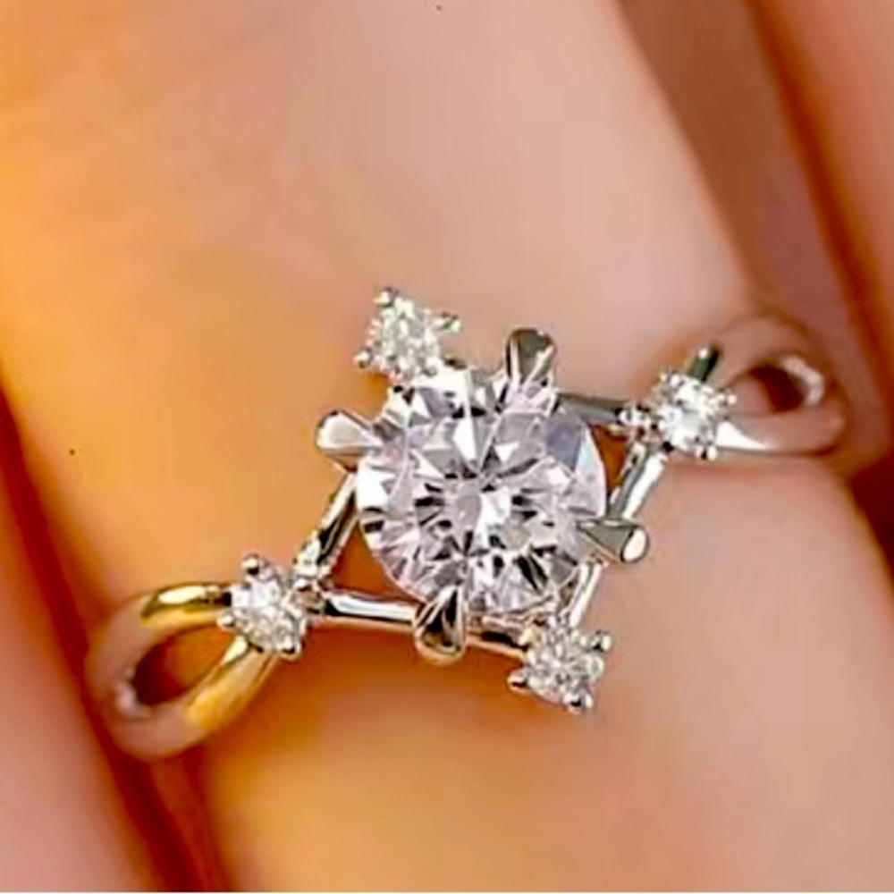 ♥️Exquisite Ring Silver Plated Paved Shining Zirconia Promise Ring